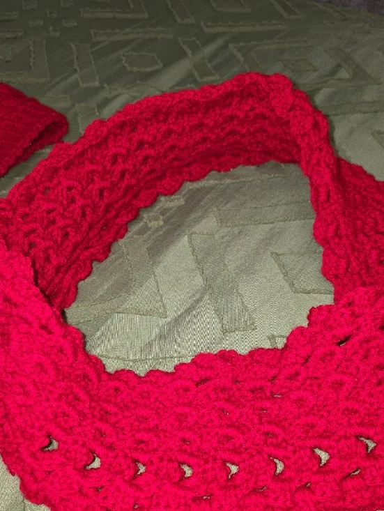 Bright Red Knit Beanie and Scarf Set - Women's Winter Accessories - Picture 3 of 7